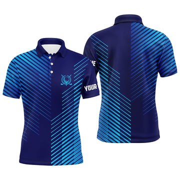 Custom Blue Stripes Pattern Golf Best Men's Golf Wear Men's Polo Shirt S-5XL