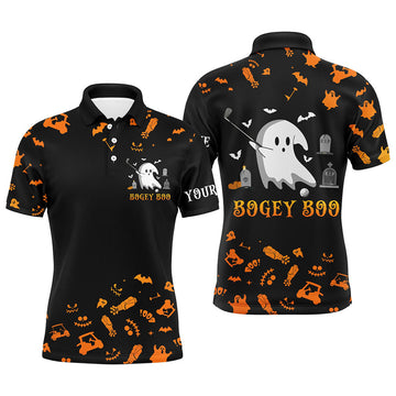 Funny Black Orange Halloween Golf Polo Shirt Men's Polo Shirt Size S-5XL