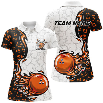 Custom Halloween Pattern Team Bowling Outfits Women's Polo Shirts S-5XL