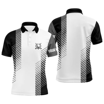 Custom Black and White Golf Shirt Men's Polo Shirt S-5XL