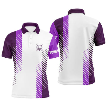Custom Purple White Golf Ball Shirt Best Men's Golf Wear Men's Polo Shirt S-5XL