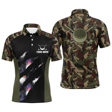 Custom Camo Golf Shirt Men's Golf Attire Men's Polo Shirt S-5XL