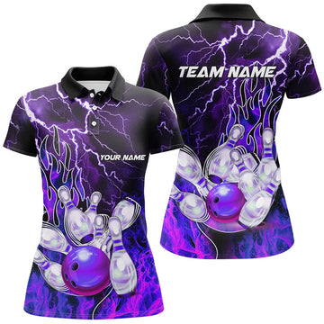 Custom Lightning Bowling Shirt Gift for Team Bowlers Women's Polo Shirts S-5XL