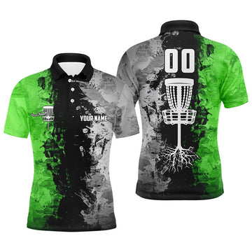 Custom Name Number Disc Golf Basket Mens Polo Shirt S-5XL