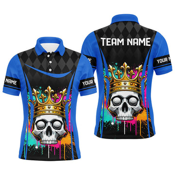 Custom Black Argyle Skull Golf Polo Shirt Men's Polo Shirt S-5XL