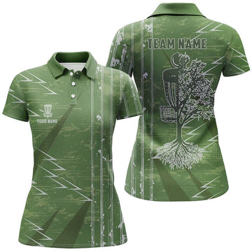 Custom Vintage Green Disc Golf Team Outfit Disc Golf Shirt Women's Polo Shirts S-5XL