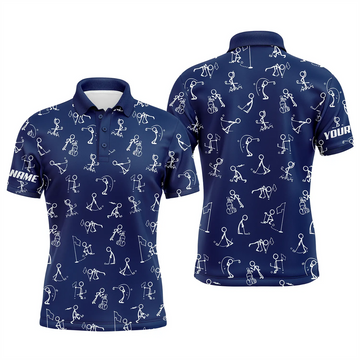 Custom Golf Funny Golf Pattern Gift for Golf Lovers Men's Polo Shirt S-5XL