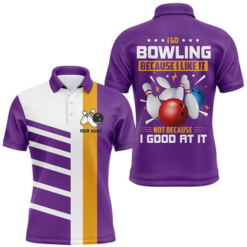 Funny Retro Bowling Quarter Zip Custom I Go Bowling Men's Polo Shirt S-5XL