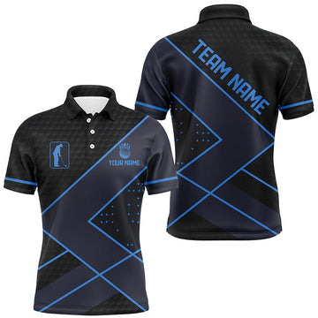 Custom Black and Blue Golf Apparel Personalized Gifts Men's Polo Shirt S-5XL