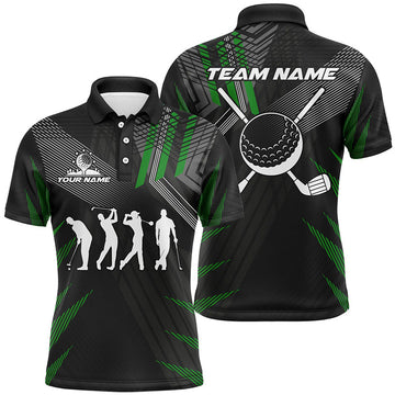 Custom Black Green Golf Shirt Team Attire Men's Polo Shirt S-5XL