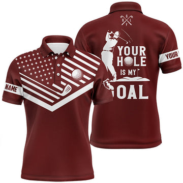 Custom Funny Golf Shirt White American Flag Men's Polo Shirt S-5XL