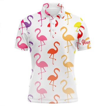 Rainbow Flamingos Custom Team Golf Tops Men's Polo Shirt S-5XL