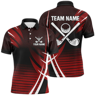 Custom Cool Golf Shirt Golfing Gifts Red Men's Polo Shirt S-5XL