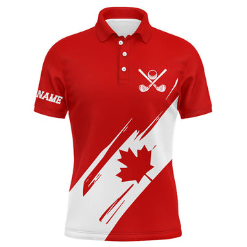 Red Canada Flag Maple Leaf Patriot Golf Polo Shirt Mens S-5XL