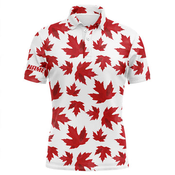 Custom Patriot Golf Red Canada Maple Leaf Team Mens Polo Shirt S-5XL