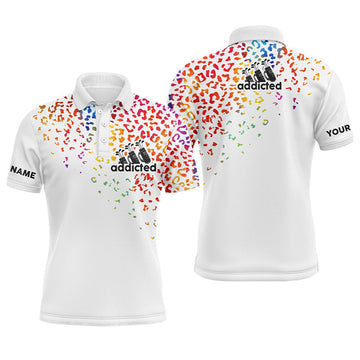 Custom Golf Watercolor Leopard Addicted Personalized Gift Men's Polo Shirt