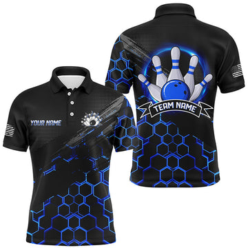 Custom Bowling Apparel Quarter-Zip Shirt Team Bowlers Men's Polo Shirt S-5XL