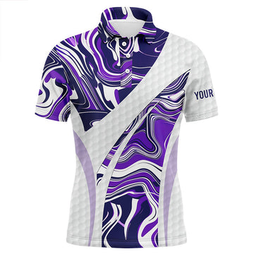Purple Camo Custom Golf Ball Skin Mens Golf Top Gift Men's Polo Shirt S-5XL