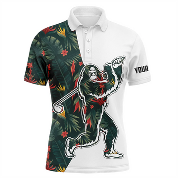 Personalized Bigfoot Polo Shirt Funny Sasquatch Design Men's Polo Shirt S-5XL