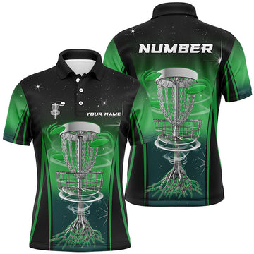 Custom Gradient Green Light Disc Golf Apparel Men's Polo Shirt S-5XL