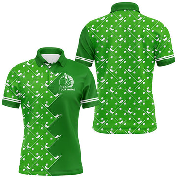 Custom Green Golf Pattern Shirt Unique Golf Gifts Men's Polo Shirt S-5XL