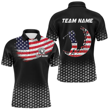Custom American Flag Patriotic Golf Outfit Golf Gifts Men's Polo Shirt S-5XL