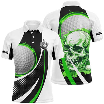 Custom Golf Skull Shirt Gift for Golfers Men's Polo Shirt S-5XL
