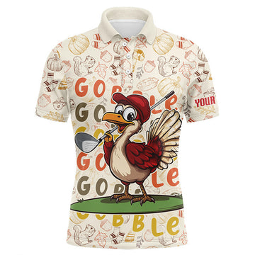 Funny Thanksgiving Turkey Men's Golf Polo Shirt Custom Men's Outfits S-5XL