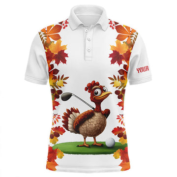 Funny Turkey Custom Thanksgiving Golf Outfit Unique Men's Polo Shirt S-5XL