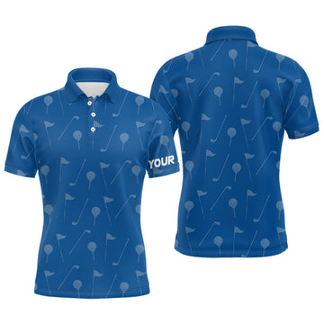 Personalized Golf Gifts Custom Blue Golf Pattern Shirt Men's Polo Shirt S-5XL