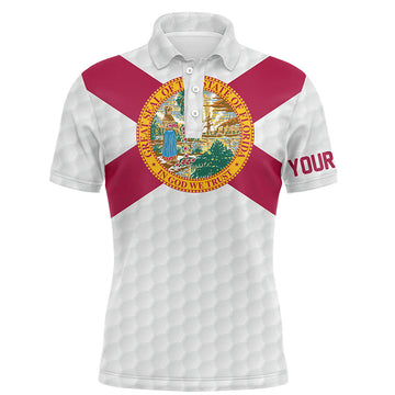 Florida Flag Personalized Golf Pattern Patriotic Golf Shirt Men's Polo Shirt S-5XL