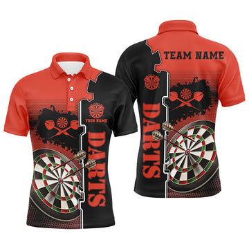 Personalized Red Black Darts Shirt Men's Polo Shirt S 5XL