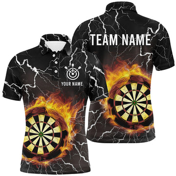 Customized Flame Darts Thunder Lightning Dart Polo Shirt Mens Polo Shirt S-5XL
