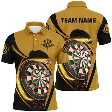 Personalized Yellow Black Light Cool Darts Shirt for Men Men's Polo Shirt