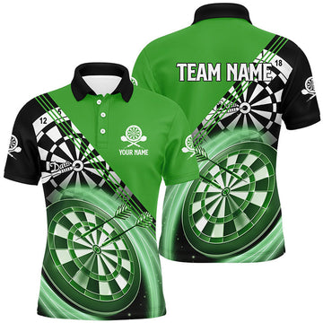 Personalized Black Green Darts Custom Jersey for Men Men's Polo Shirt S-5XL