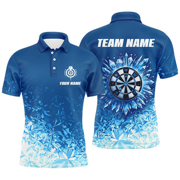 Personalized Icy Blue Cool Darts Shirt for Men Men's Polo Shirt S-5XL