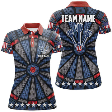 Custom Personalized Dart Board Print Dart Shirt for Women's Polo Shirts S-5XL