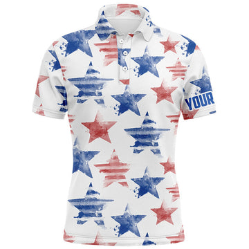 Watercolor American Stars Patriotic Golf Polo Shirt Men's Polo Shirt S-5XL