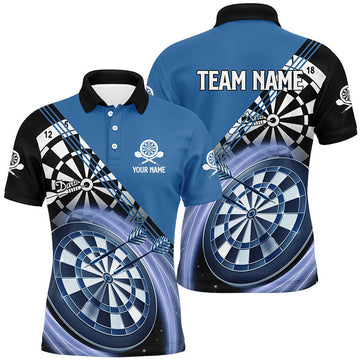 Custom Blue Darts Shirt With Name Men's Polo Shirt S-5XL