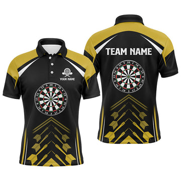 Personalized Yellow Black Darts Custom Jersey for Men Men's Polo Shirt S-5XL
