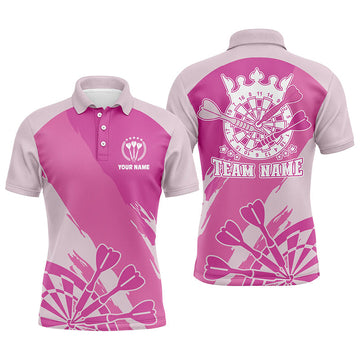 Personalized Pink Darts Custom Cool Polo Shirt Mens Polo Shirt S-5XL