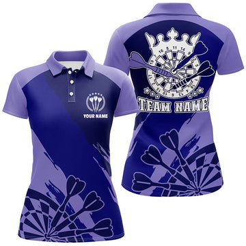 Personalized Navy Purple Dart Shirt for Women Women's Polo Shirts S-5XL