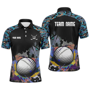 Colorful Camouflage Men's Golf Polo Shirt Wet Paint Men's Polo Shirt