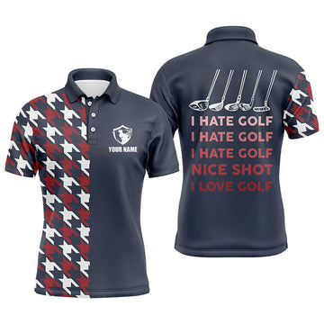 I Hate Golf Nice Shot I Love Golf Funny Men's Polo Shirt S-5XL
