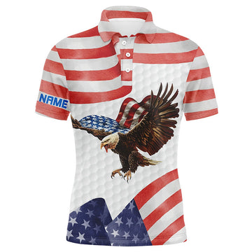 American Flag Golf Polo Shirt US Eagle Patriotic Men's Polo Shirt S-5XL