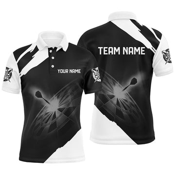 Custom Black White Personalized Darts Jersey for Men Men's Polo Shirt S-5XL