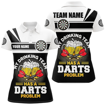 Custom My Drinking Team Beer Darts Women 3D Polo Shirt Size S-5XL