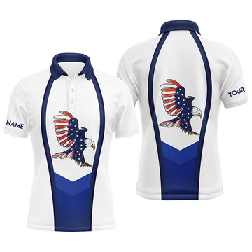 Men's American Flag Eagle Custom Name Golf Shirt S-5XL Men's Polo Shirt