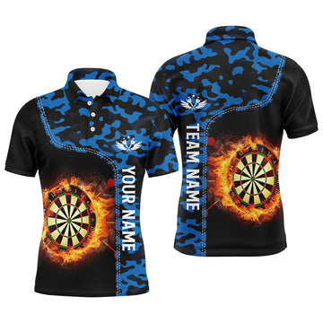 Custom Black Green Light Darts Shirt Men's Polo Shirt S-5XL