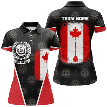 Retro Canada Flag Darts Polo Shirt Patriotic Dart Women's Polo Shirts S-5XL